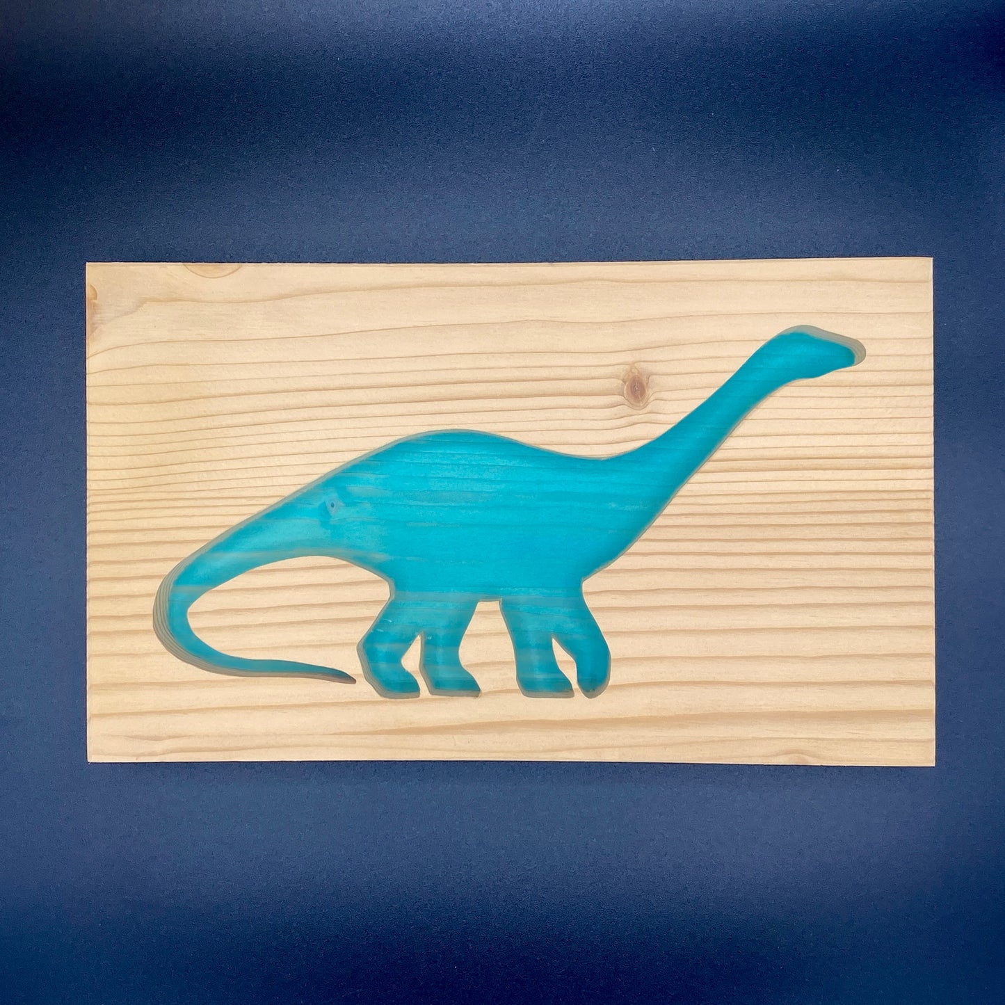 Tableau animal Apatosaure Bleu